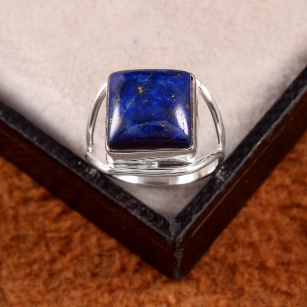 Natural lapis lazuli & Solid 925 Sterling Silver Gemstone Ring - R1288
