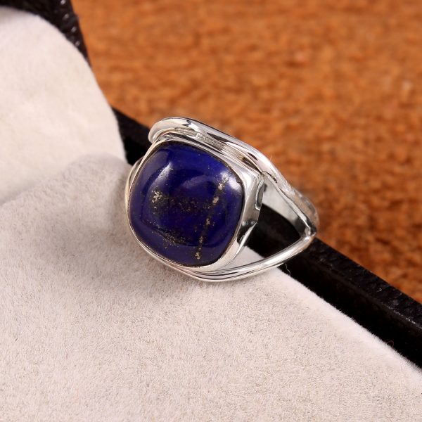 Natural Lapis lazuli & Solid 925 Sterling Silver Gemstone Ring - R 1315