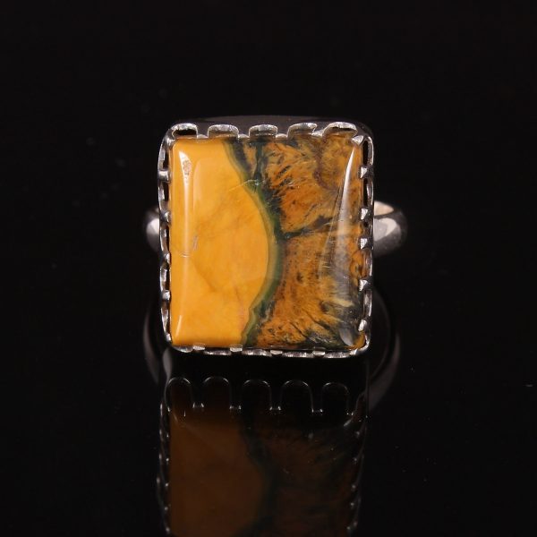 Natural Picture Jasper & Solid 925 Sterling Silver Gemstone Ring - R 1321