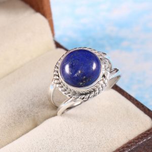 Natural Lapis lazuli & Solid 925 Sterling Silver Gemstone Ring - R 1308