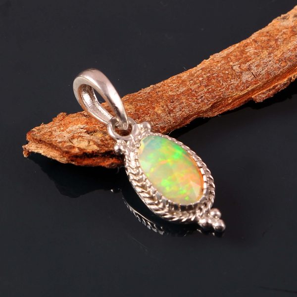 Ethiopian Opal 925 Sterling Silver Pendant Jewelry, Opal Jewelry P-497
