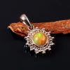 Natural ethiopian Opal Stone 925 Sterling Silver Pendant Jewelry P-530