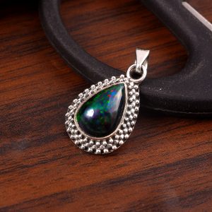 Ethiopian Opal Gemstone 925 Sterling Silver Pendant Jewelry P-807