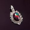 Natural Ethiopian Opal Stone 925 Sterling Silver Pendant Jewelry P-747
