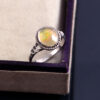 Natural Ethiopian White Opal 925 Sterling Silver Gemstone Ring - R341