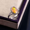 Natural Ethiopian White Opal 925 Sterling Silver Gemstone Ring - R359