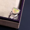 Natural Ethiopian White Opal 925 Sterling Silver Gemstone Ring - R339
