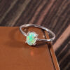 Natural Ethiopian White Opal 925 Sterling Silver Gemstone Ring - R537