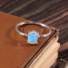 Natural Ethiopian White Opal 925 Sterling Silver Gemstone Ring - R535