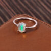 Natural Ethiopian White Opal 925 Sterling Silver Gemstone Ring - R538