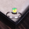Natural Ethiopian White Opal 925 Sterling Silver Gemstone Ring - R302