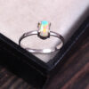 Natural Ethiopian White Opal 925 Sterling Silver Gemstone Ring - R312