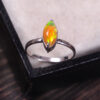 Natural Ethiopian White Opal 925 Sterling Silver Gemstone Ring - R311