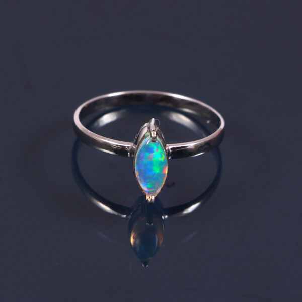 Natural Ethiopian White Opal 925 Sterling Silver Gemstone Ring - R320