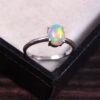 Natural Ethiopian White Opal 925 Sterling Silver Gemstone Ring - R335