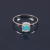 Natural Ethiopian White Opal 925 Sterling Silver Gemstone Ring - R307