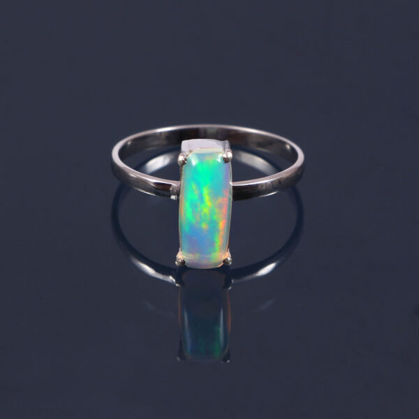 Natural Ethiopian Opal 925 Sterling Silver Gemstone Ring - R288