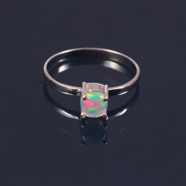 Natural Ethiopian Opal 925 Sterling Silver Gemstone Ring - R289