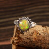 Gemstone Natural Ethiopian Opal 925 Sterling Silver Gemstone Ring - R674