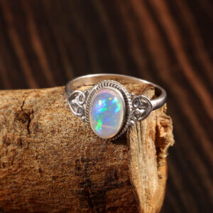 Gemstone Natural Ethiopian Opal 925 Sterling Silver Gemstone Ring - R628