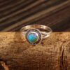 Natural Ethiopian Opal Stone 925 Sterling Silver Gemstone Ring - R691