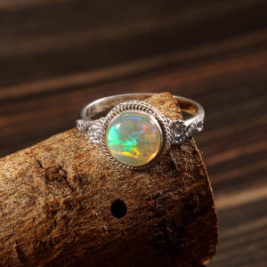 Gemstone Natural Ethiopian Opal 925 Sterling Silver Gemstone Ring - R681