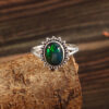 Natural Ethiopian Opal Stone 925 Sterling Silver Gemstone Ring - R703