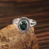 Natural Ethiopian Opal Stone 925 Sterling Silver Gemstone Ring - R698