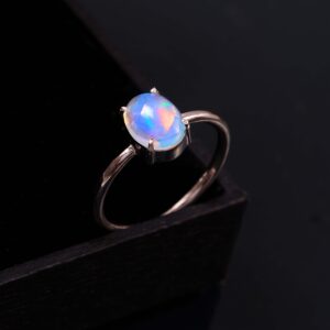 Gemstone Natural Ethiopian Opal 925 Sterling Silver Gemstone Ring - R608
