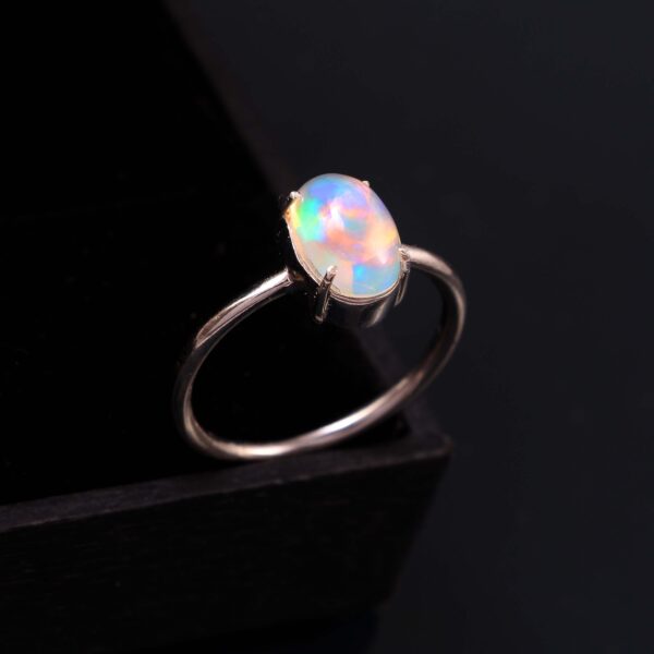 Gemstone Natural Ethiopian Opal 925 Sterling Silver Gemstone Ring - R603