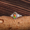 Natural Ethiopian Opal Stone 925 Sterling Silver Gemstone Ring - R718