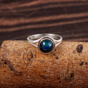 Natural Ethiopian Opal Solid 925 Sterling Silver Gemstone Ring - R738