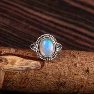 Natural Ethiopian Opal Solid 925 Sterling Silver Gemstone Ring - R741
