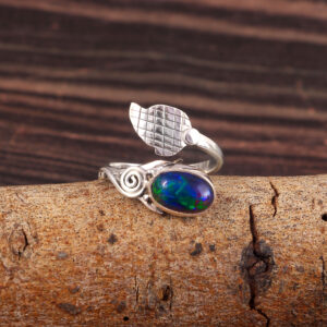 Natural Ethiopian Opal Solid 925 Sterling Silver Gemstone Ring - R776