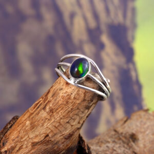 Natural Ethiopian Opal Solid 925 Sterling Silver Gemstone Ring - R793