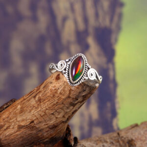 Natural Ethiopian Opal Solid 925 Sterling Silver Gemstone Ring - R762