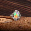 Natural Ethiopian Opal Solid 925 Sterling Silver Gemstone Ring - R758