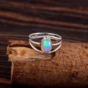 Natural Ethiopian Opal Solid 925 Sterling Silver Gemstone Ring - R771