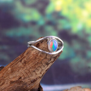 Natural Ethiopian Opal Solid 925 Sterling Silver Gemstone Ring - R752