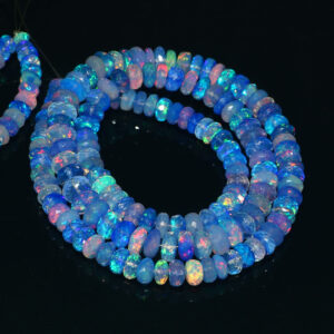 Natural Ethiopian Opal Faceted Rondelle Beads 5-6.5MM