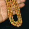 Natural Ethiopian Opal Faceted Rondelle Beads, 5X3-9X4MM