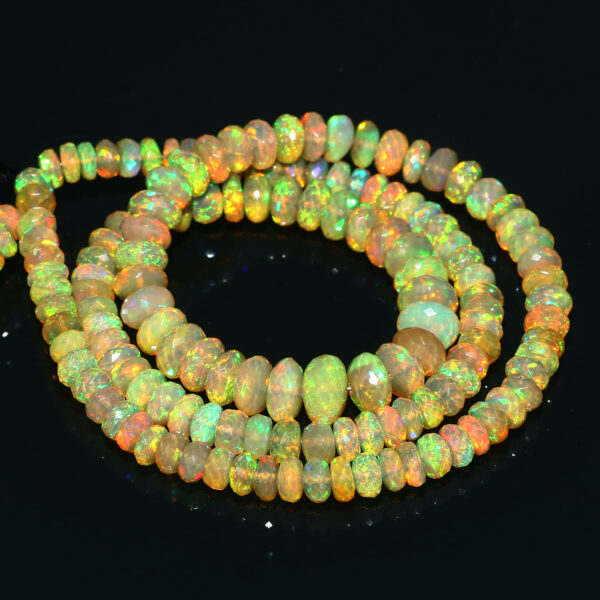 Natural Ethiopian Opal Faceted Rondelle Beads 5X2.5-8X4MM