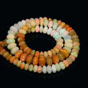Natural Ethiopian Opal Faceted Rondelle Beads 6X4-9X6MM