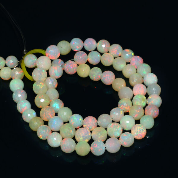 Natural Ethiopian Opal Faceted Round Beads 6X6MM