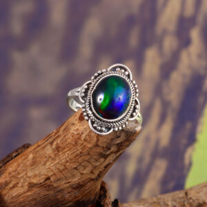 Natural Ethiopian Opal Solid 925 Sterling Silver Gemstone Ring - R799
