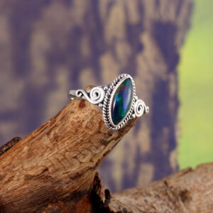 Natural Ethiopian Opal Solid 925 Sterling Silver Gemstone Ring - R841