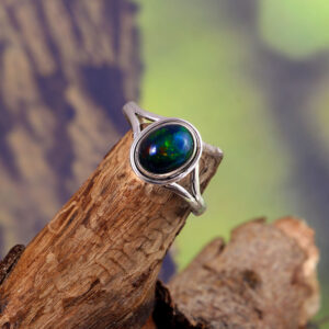 Natural Ethiopian Opal Solid 925 Sterling Silver Gemstone Ring - R811