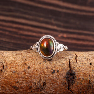 Natural Ethiopian Opal Solid 925 Sterling Silver Gemstone Ring - R865