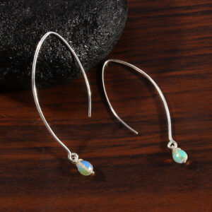 Natural Ethiopian Opal Gemstone , Teardrop Opal Earring , Fire Opal Gemstone E-22