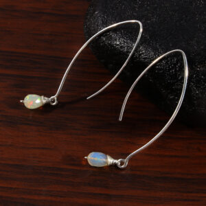 Beautiful 100% Natural Opal Gemstone Earring , Ethiopian Opal Faceted Earring